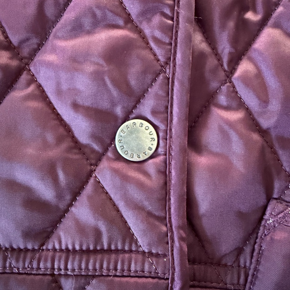 Barbour Purple Quilted Jacket with Country Cottage Prints Floral Accents - Picture 4 of 10
